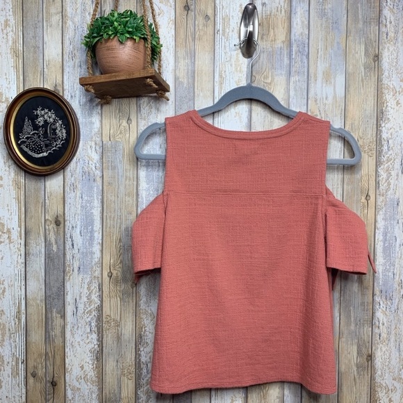 Madewell Dusty Pink Skylark Cold Shoulder Tee - Picture 2 of 4